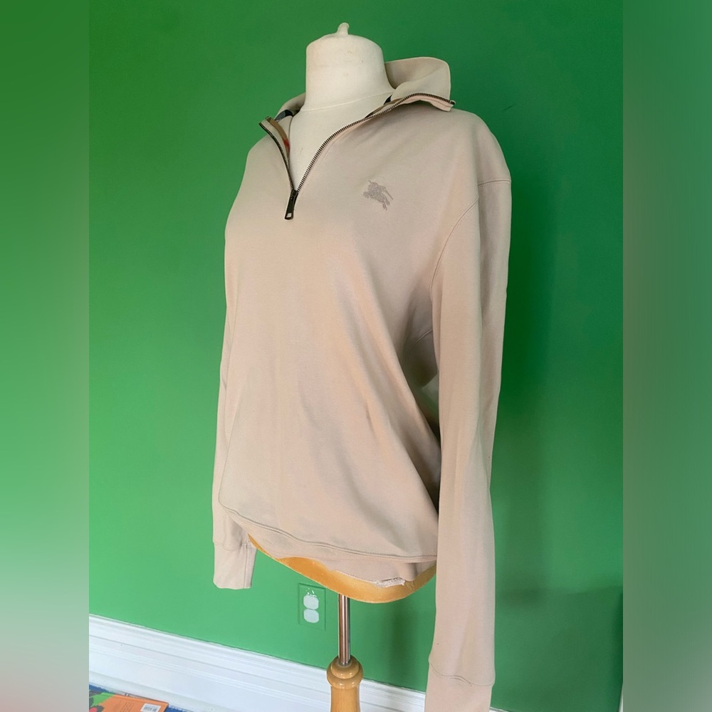 Burberry Brit beige cotton half zip sweatshirt L